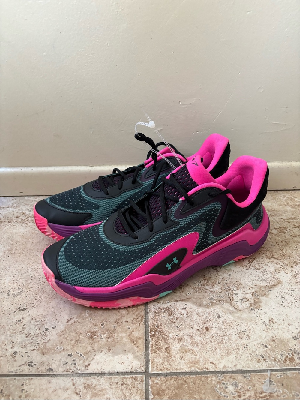 Under Armour Spawn 7 'Black Andromeda Purple' Sneakers 3028834-001 Men's Size 17